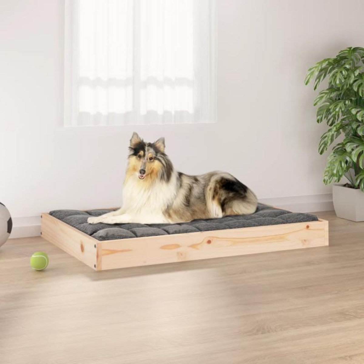 VIDAXL Lit pour chien 91,5x64x9 cm Bois de pin solide