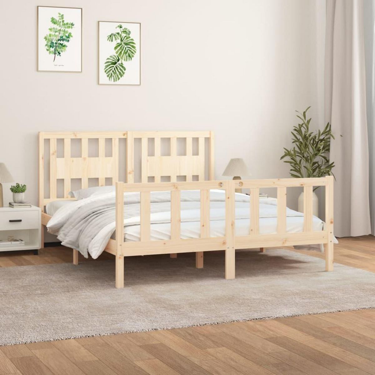 VIDAXL Cadre de lit sans matelas bois massif de pin 160x200 cm