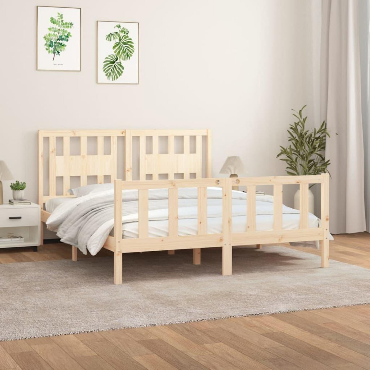 VIDAXL Cadre de lit sans matelas bois massif de pin 160x200 cm