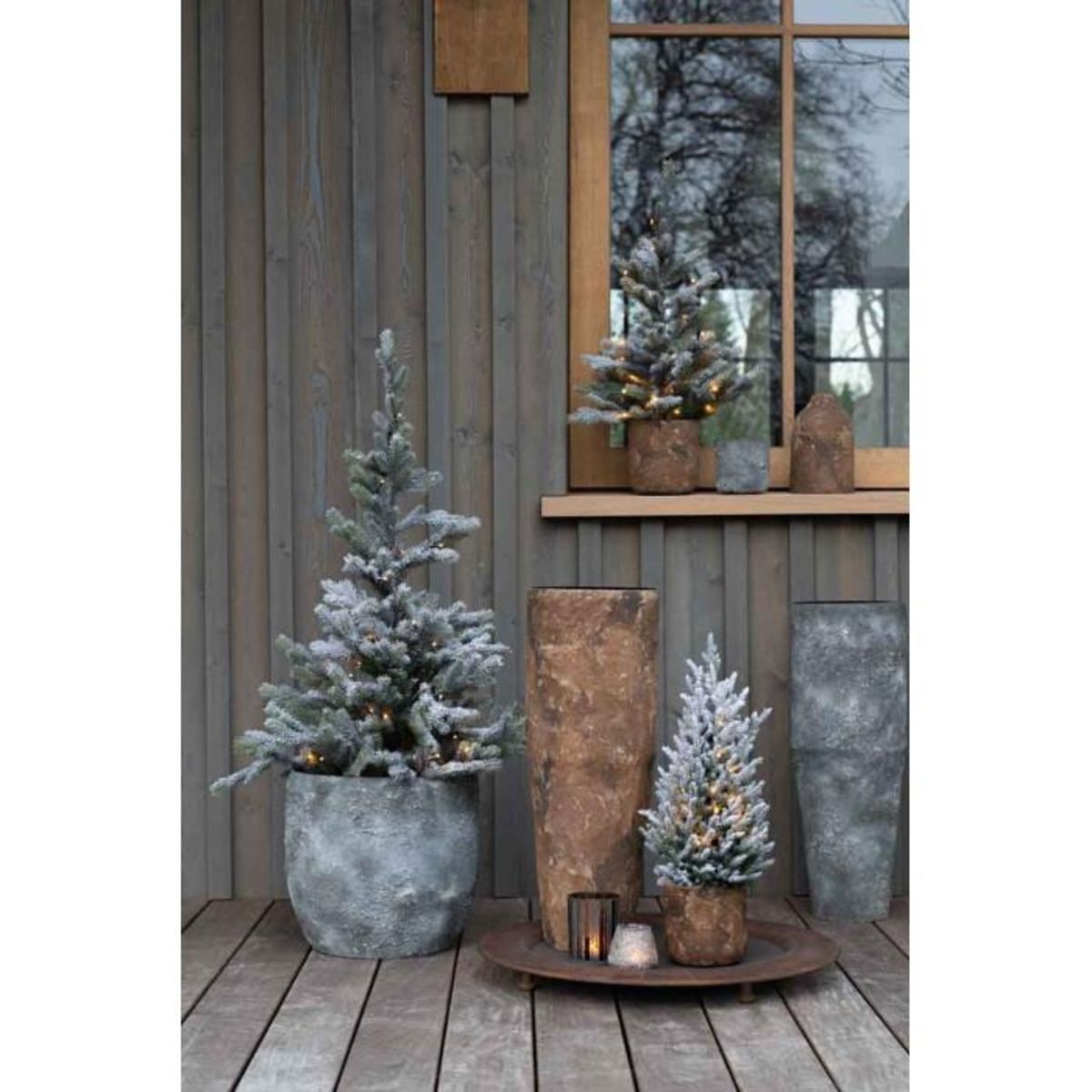 Paris Prix Lot de 3 Cache-Pots en Métal  Effy  18cm Gris