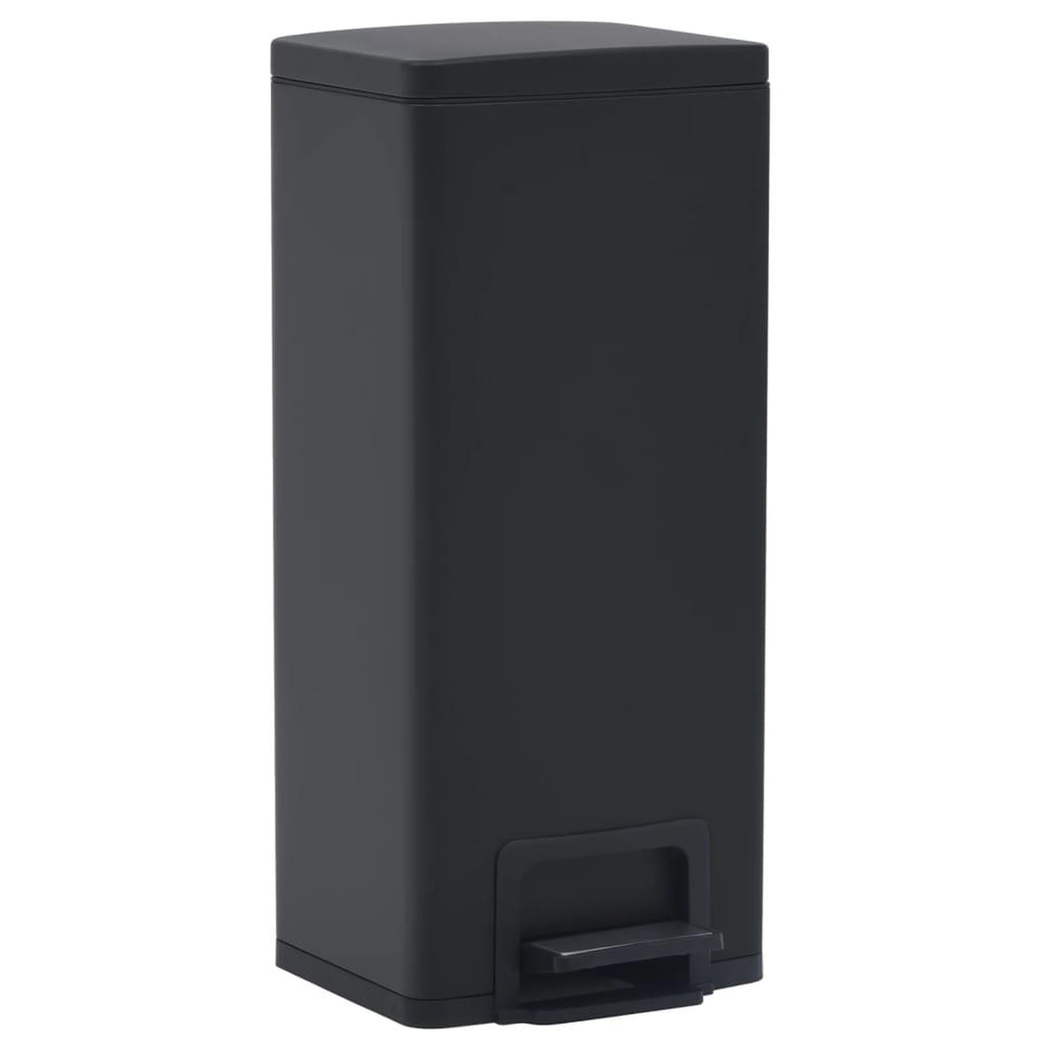 Voir la diapositive 2 : VIDAXL Poubelle a pedale anti-empreinte 30 L Noir Acier inoxydable