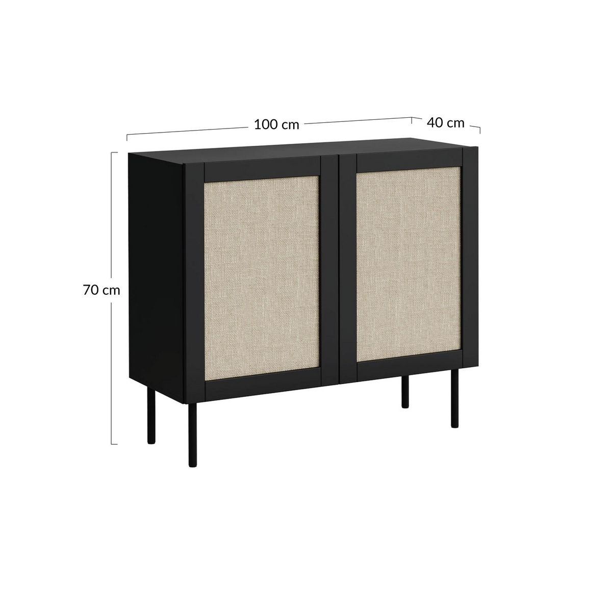 BEST MOBILIER Jose - buffet - bois et jute - 100 cm