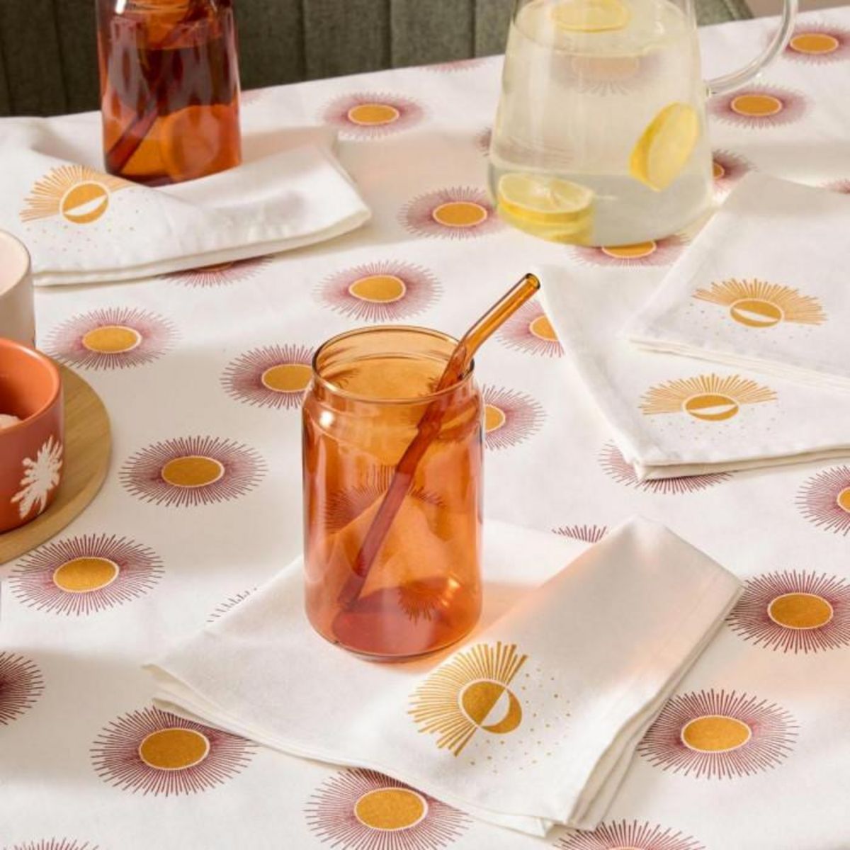 ATMOSPHERA Lot de 4 Serviettes de Table  Solaris  40x40cm Blanc