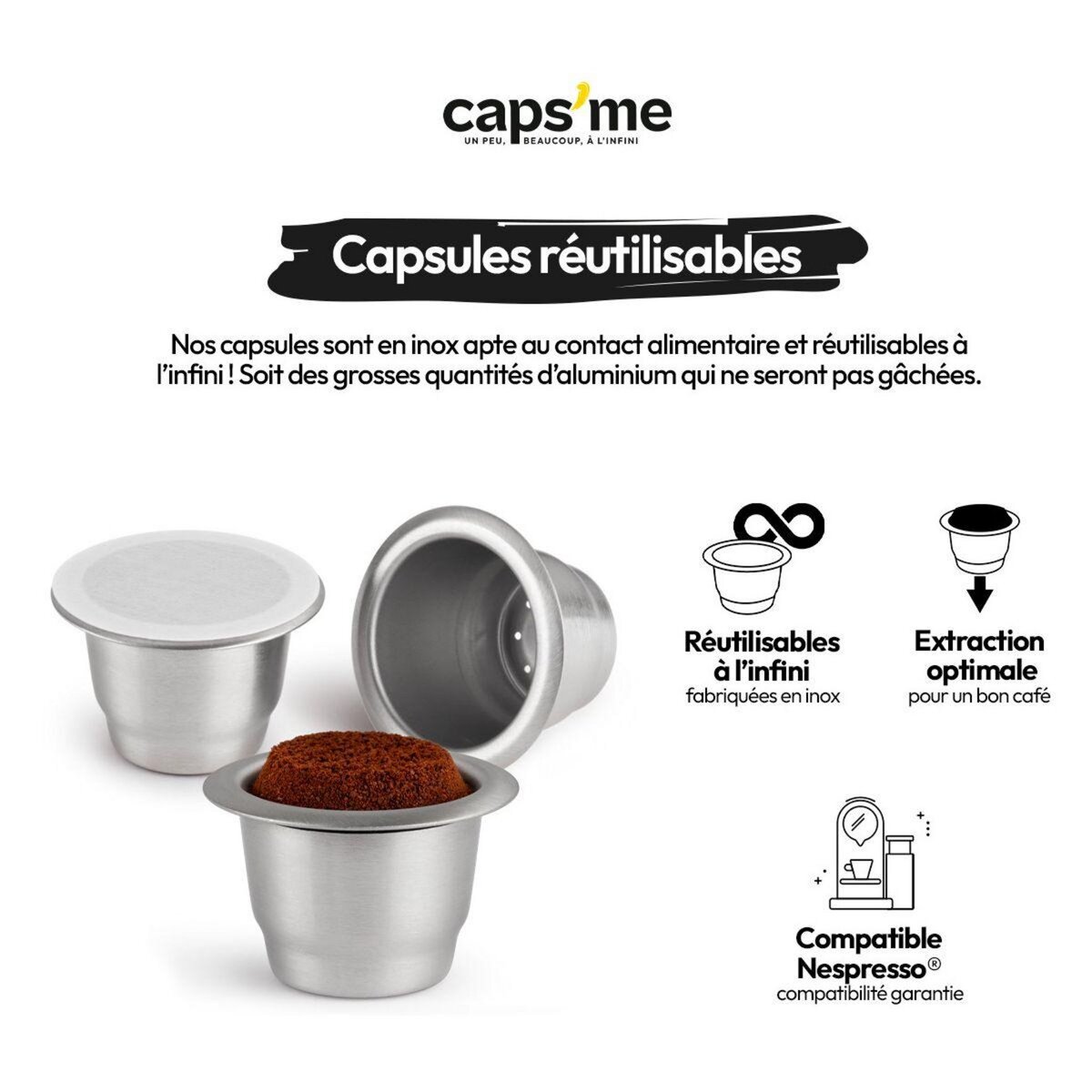 CAPS ME Capsule réutilisable 3 capsules réutilisables à l'infini