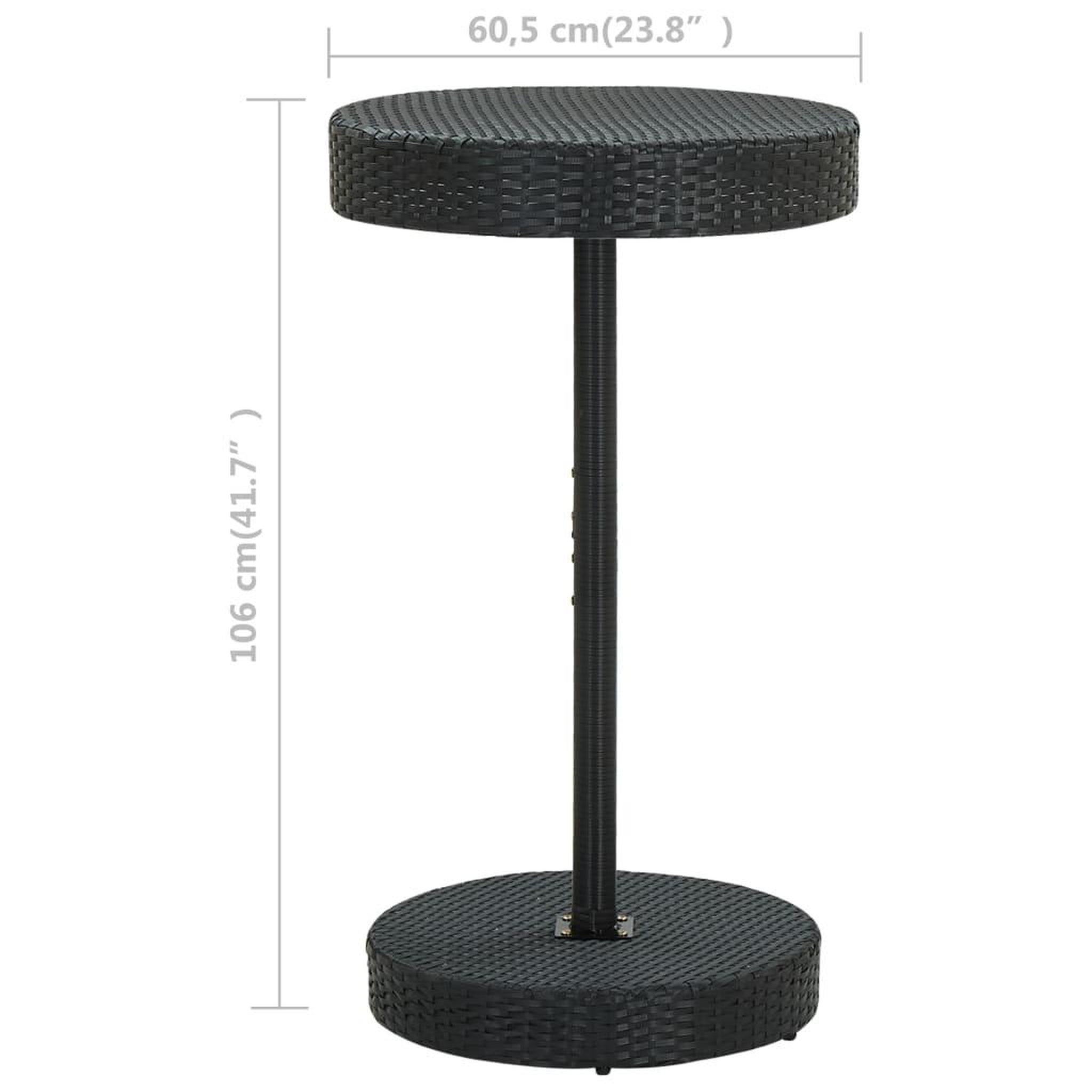 Voir la diapositive 5 : VIDAXL Table de jardin Noir 60,5x106 cm Resine tressee