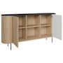 Voir la diapositive 3 : BEST MOBILIER Sansa - buffet bas 184 cm - 2 portes, 2 niches et 2 étagères - plateau effet marbre