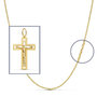 Voir la diapositive 2 : L'ATELIER D'AZUR Pendentif  - Médaille Christ sur la Croix Or 18 Carats 750 Jaune - Chaine Offerte