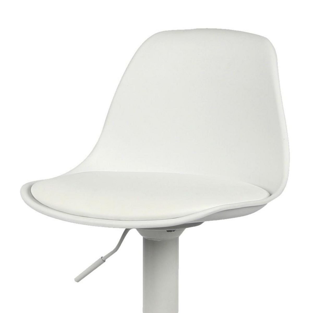 FORNORD Lot de 2 tabourets de bar avec coussins effet cuir blanc mat