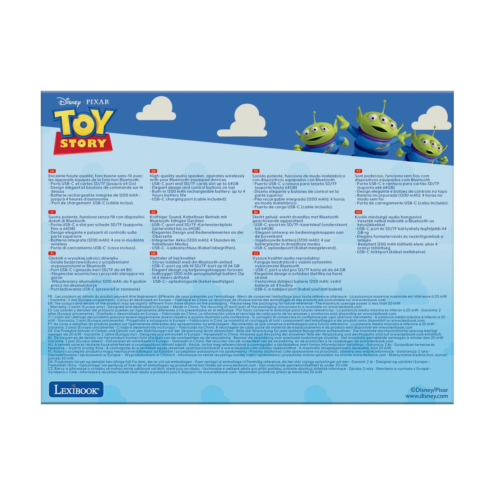 Voir la diapositive 4 : Lexibook Enceinte Bluetooth Portable Toy Story