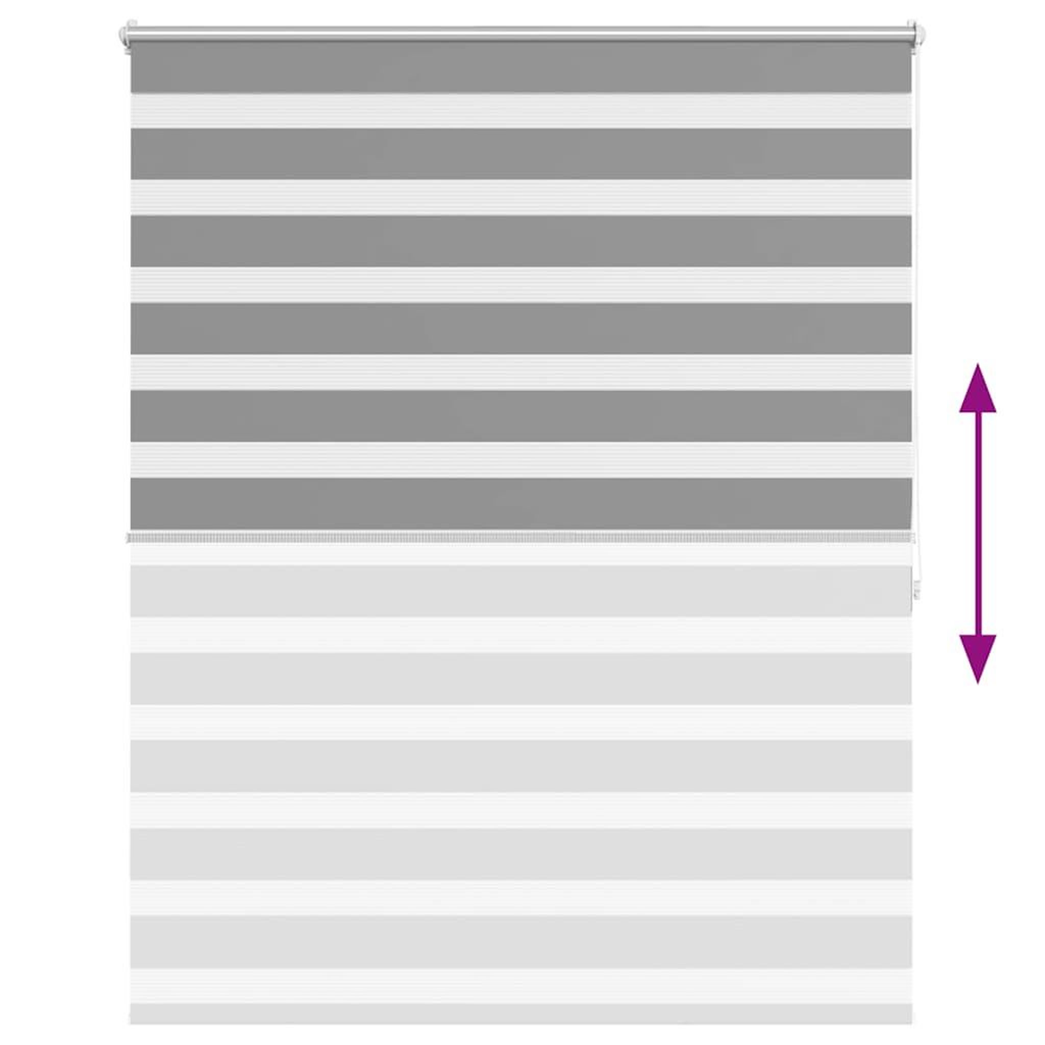 Voir la diapositive 5 : VIDAXL Store venitien zebre 120,9 x 175 cm, largeur du tissu 116,7 cm, gris