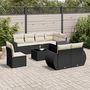 Voir la diapositive 1 : VIDAXL Salon de jardin 9 pcs avec coussins noir resine tressee