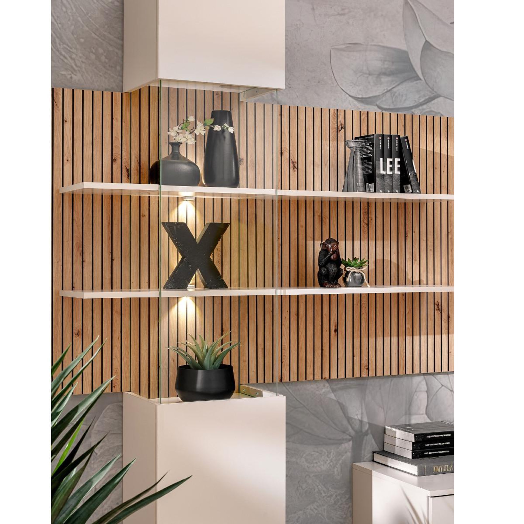Voir la diapositive 4 : JLC KREATION Meuble tv avec panneau mural en bois tripoli