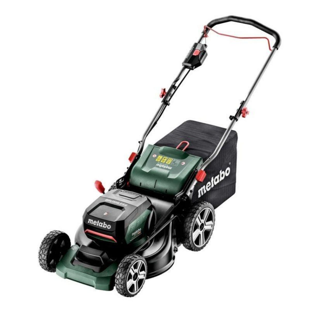 METABO SAS Tondeuse 36-18 V RM 36-18 LTX BL 46 - 2 x 5,2 Ah Li-Power, ASC 145