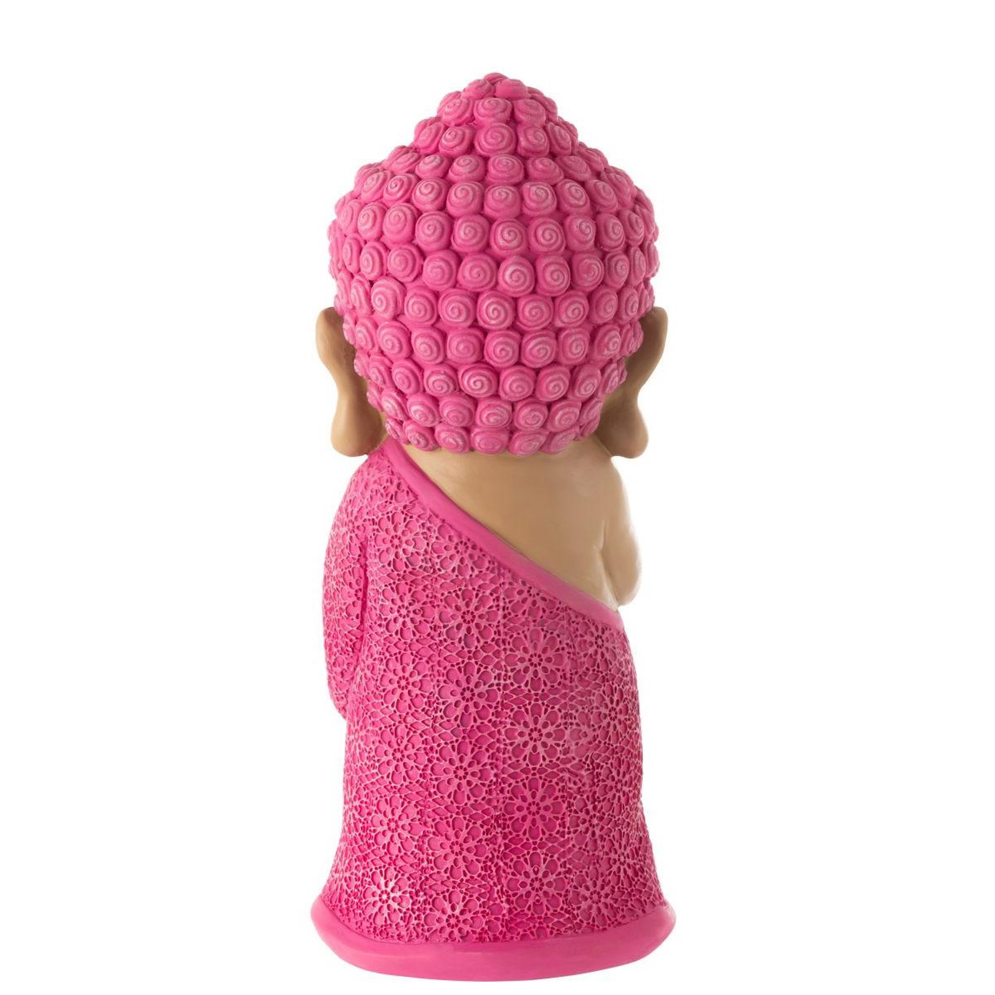 Voir la diapositive 3 : J-LINE Statuette moine prière  toby  32cm rose