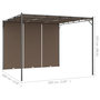 Voir la diapositive 6 : VIDAXL Belvedere de jardin avec rideau lateral 3x3x2,25 m Taupe