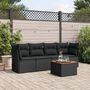Voir la diapositive 1 : VIDAXL Salon de jardin 5 pcs avec coussins noir resine tressee