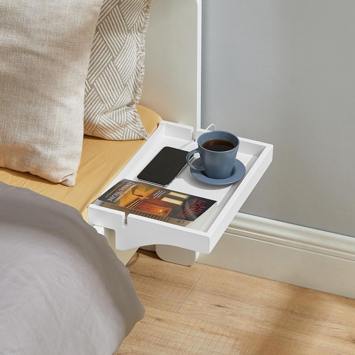 SOBUY SoBuy - Tablette De Chevet amovible avec encoches pour câbles - Minimaliste - NKD01