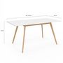 Voir la diapositive 6 : ID MARKET Table scandinave extensible rectangle INGA 4-8 personnes blanche 120-160 cm
