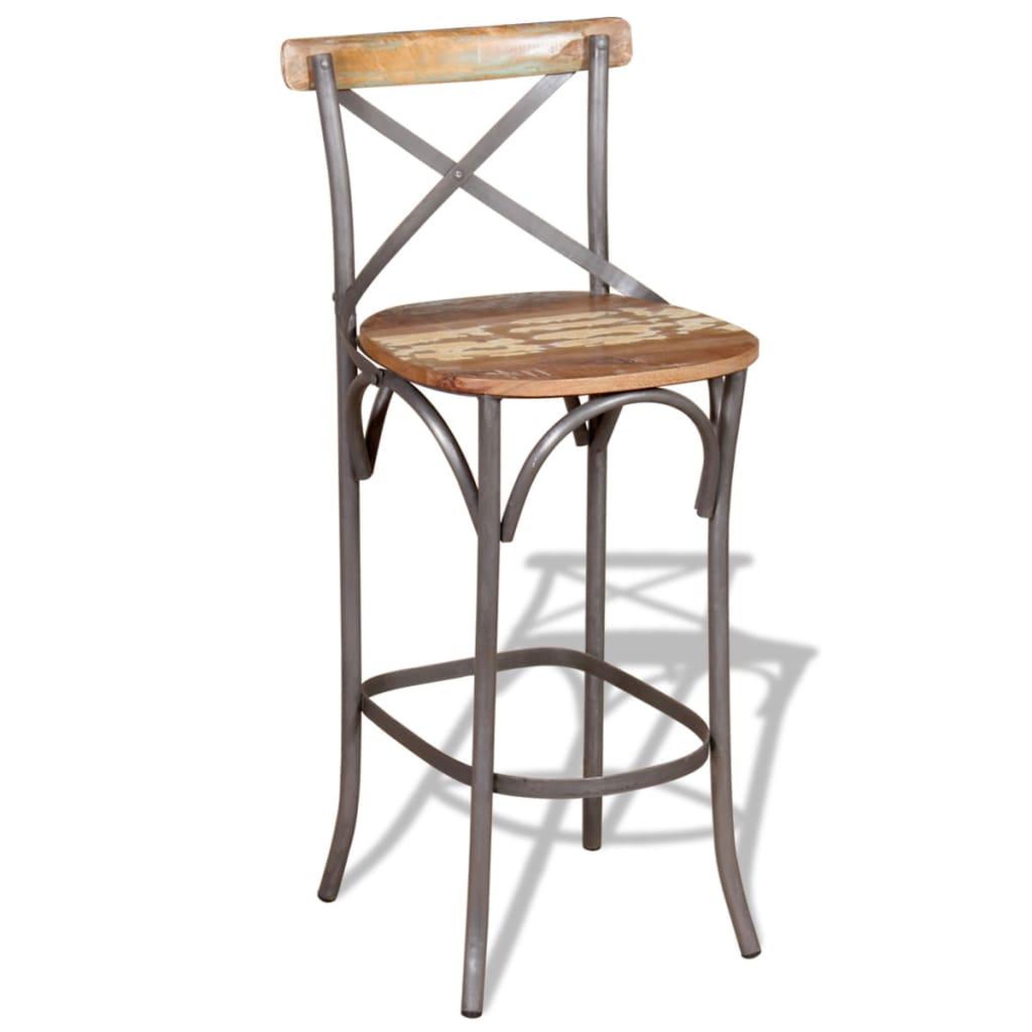 VIDAXL Tabouret de bar bois de recuperation massif