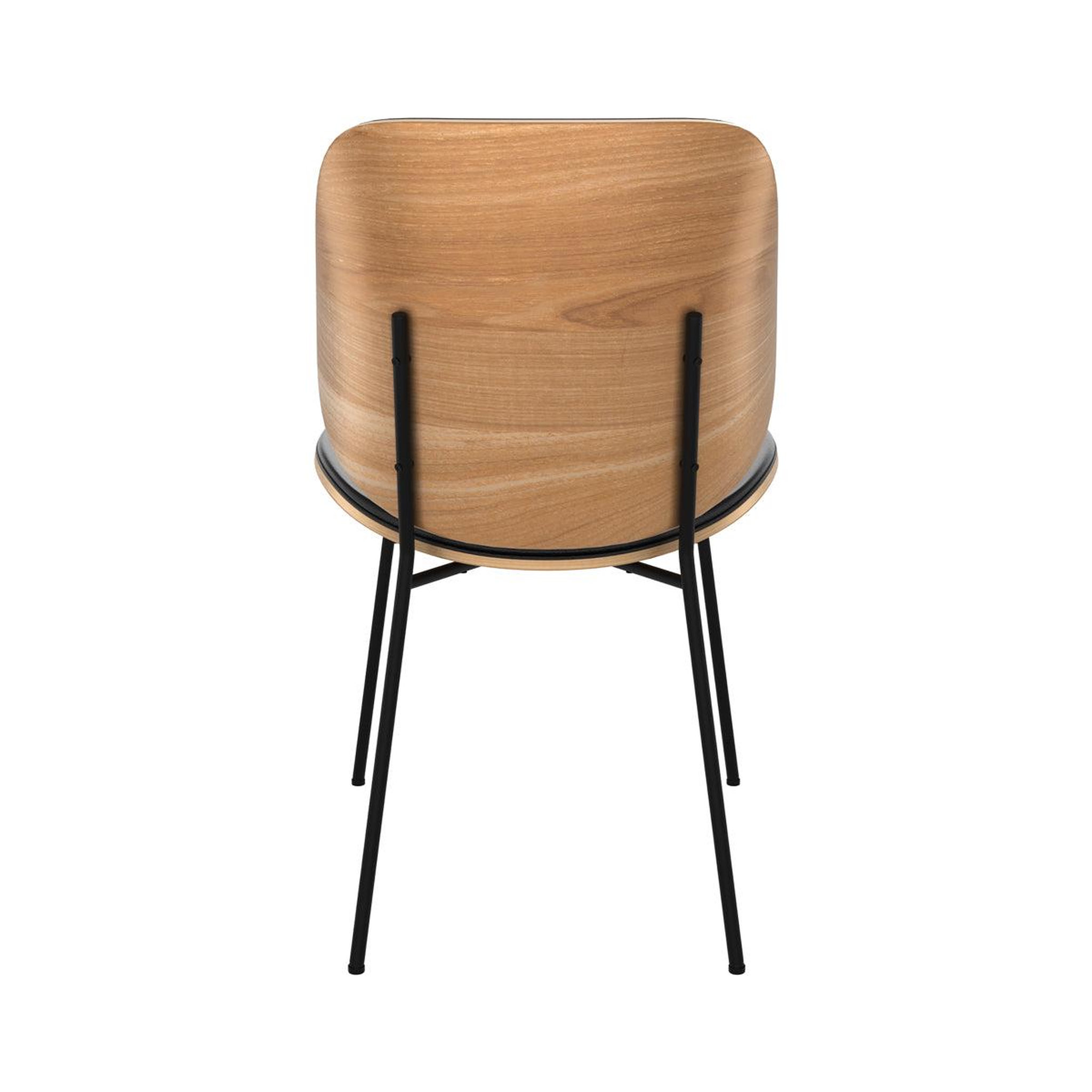 Voir la diapositive 5 : MAISON PAVANE Chaise en bois foncé, pu noir et pieds en métal noir-hector