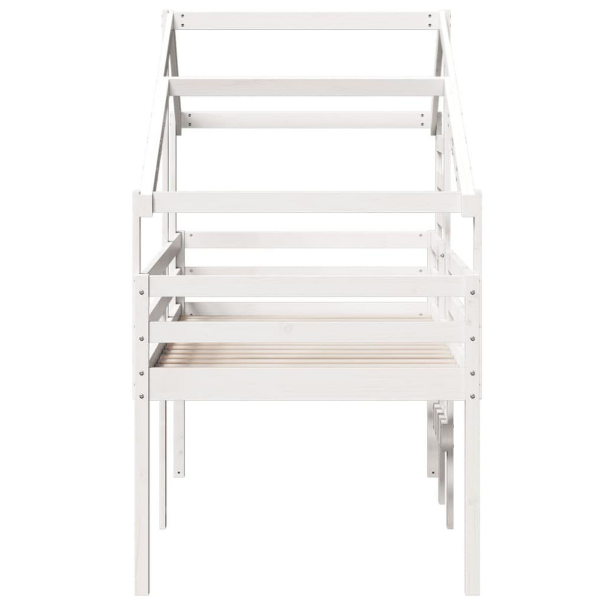 VIDAXL Lit haut sans matelas blanc 90x200 cm bois de pin massif