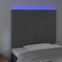 Voir la diapositive 3 : VIDAXL Tete de lit a LED Gris fonce 100x5x118/128 cm Velours