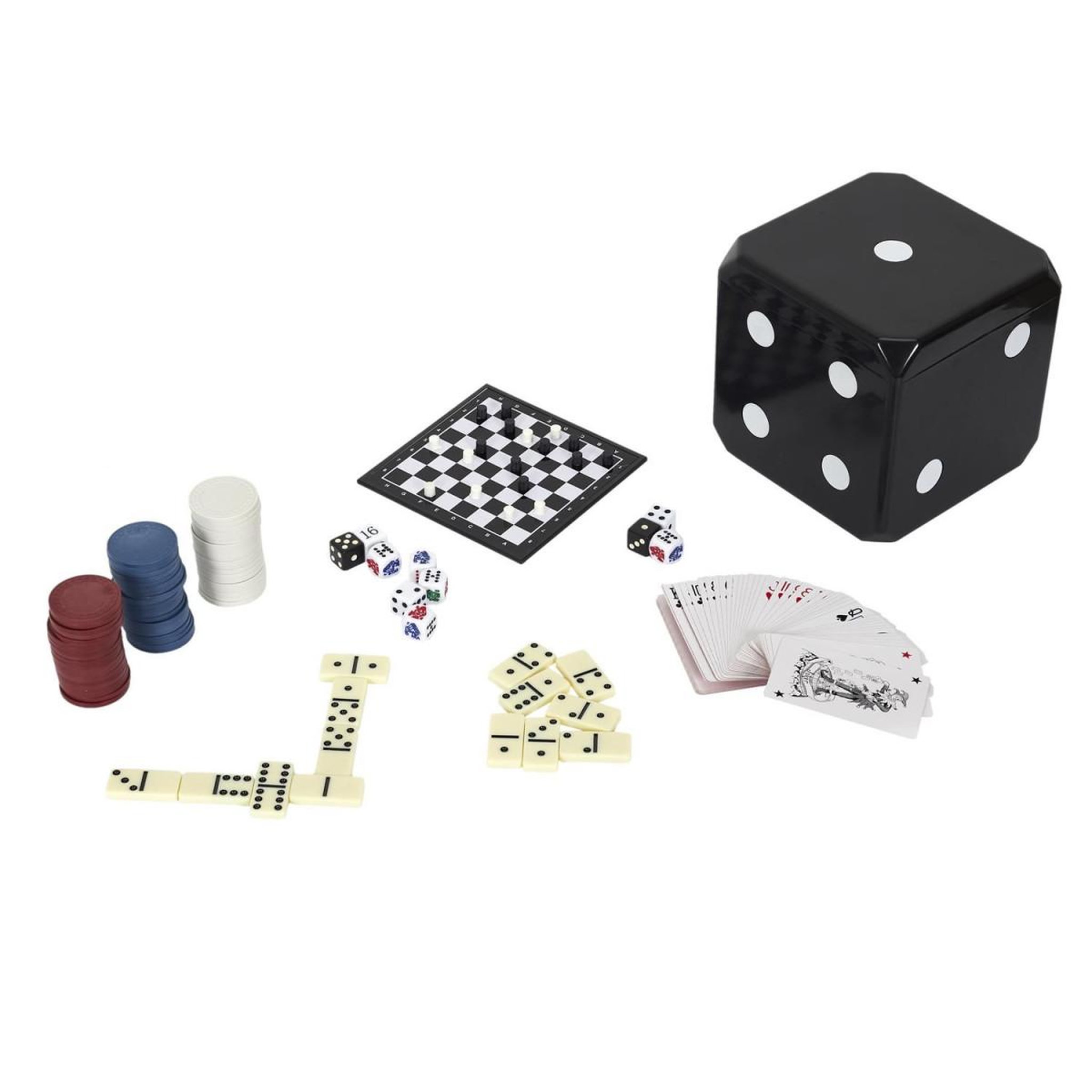 MISTER GADGET Cube de jeux  6 en 1  16cm noir & blanc