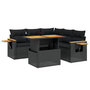 Voir la diapositive 2 : VIDAXL Salon de jardin 6 pcs avec coussins noir resine tressee