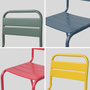 Voir la diapositive 6 : SWEEEK Salon de jardin enfant. table et chaises métal + 4 assises Anna - Multicolore. 48x48cm