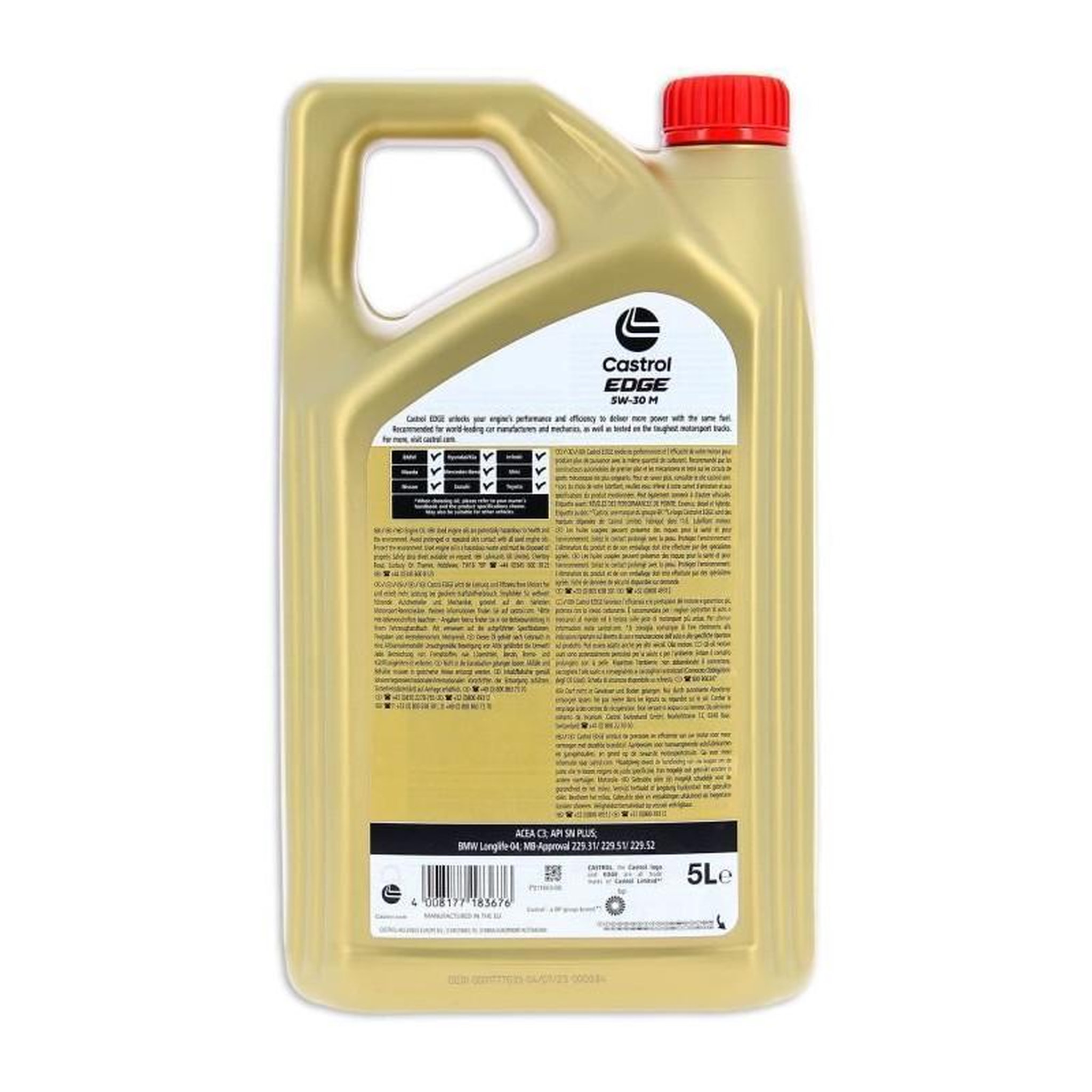 Voir la diapositive 2 : CASTROL Huile moteur - CASTROL - EDGE 5W-30 M - 5L