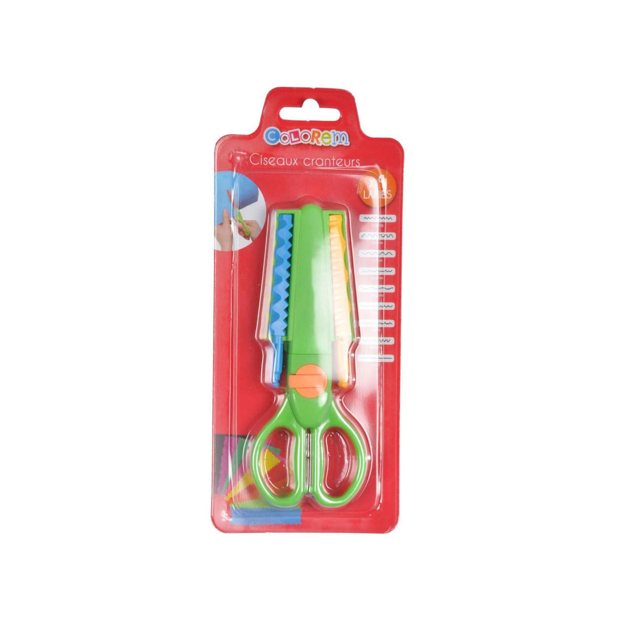 Voir la diapositive 2 : HOMEA Ciseaux cranteurs  9 lames  24cm multicolore