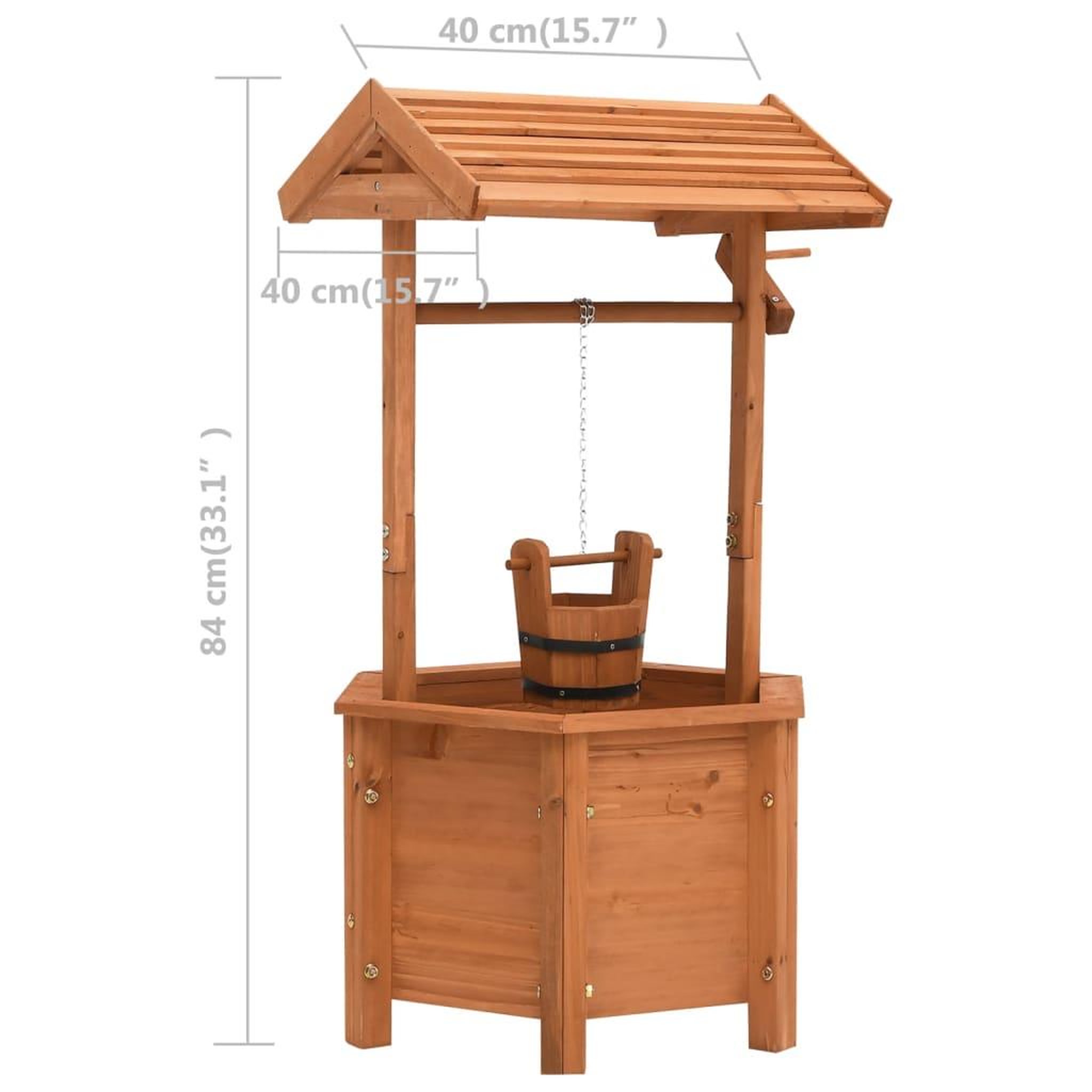 Voir la diapositive 6 : VIDAXL Jardiniere a puits a souhait de jardin 40x40x84cm Bois de sapin