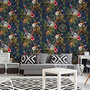 Voir la diapositive 2 : DUTCH WALLCOVERINGS DUTCH WALLCOVERINGS Papier peint Lemurien Bleu petrole