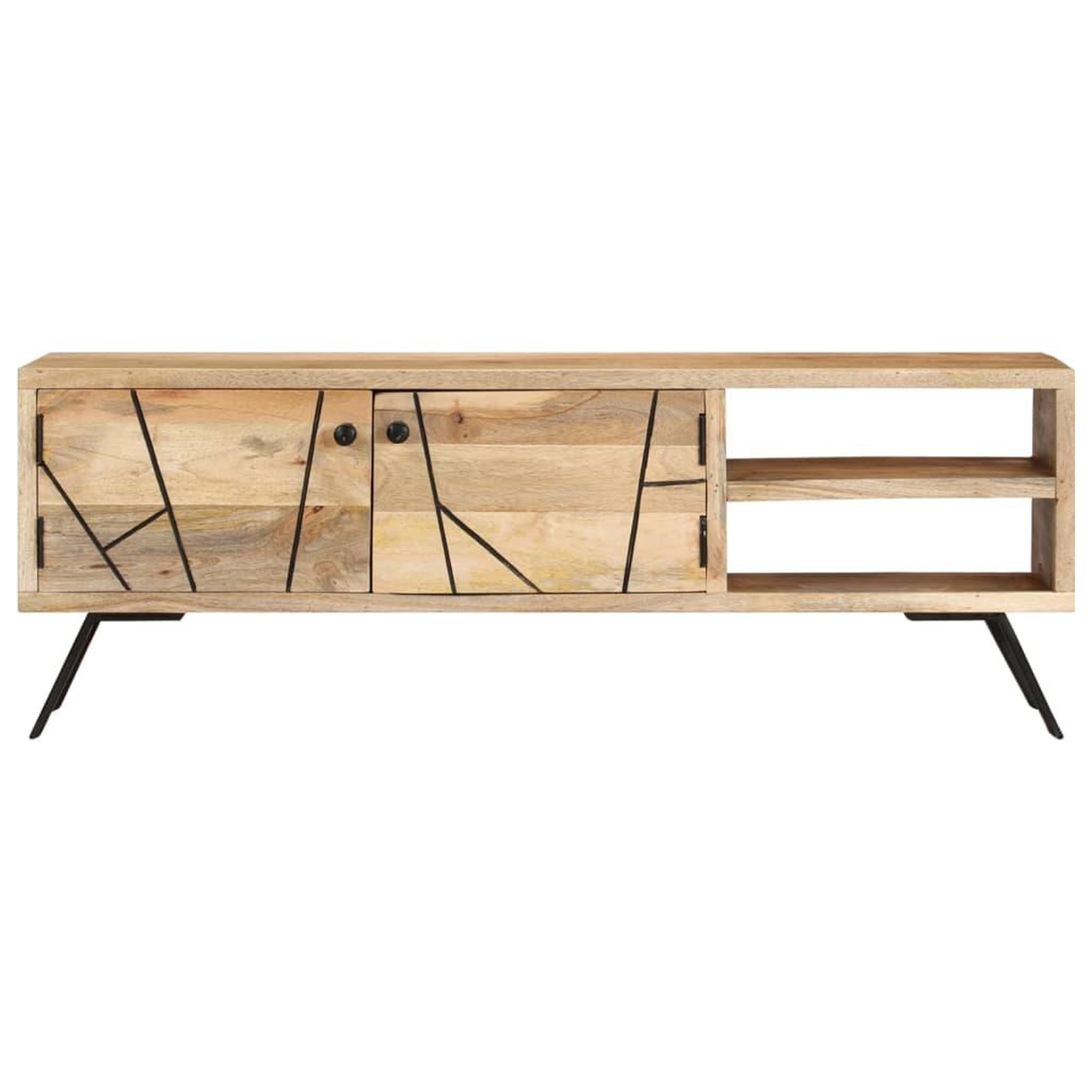 Voir la diapositive 2 : VIDAXL Meuble tv 110x30x40 cm bois massif de manguier