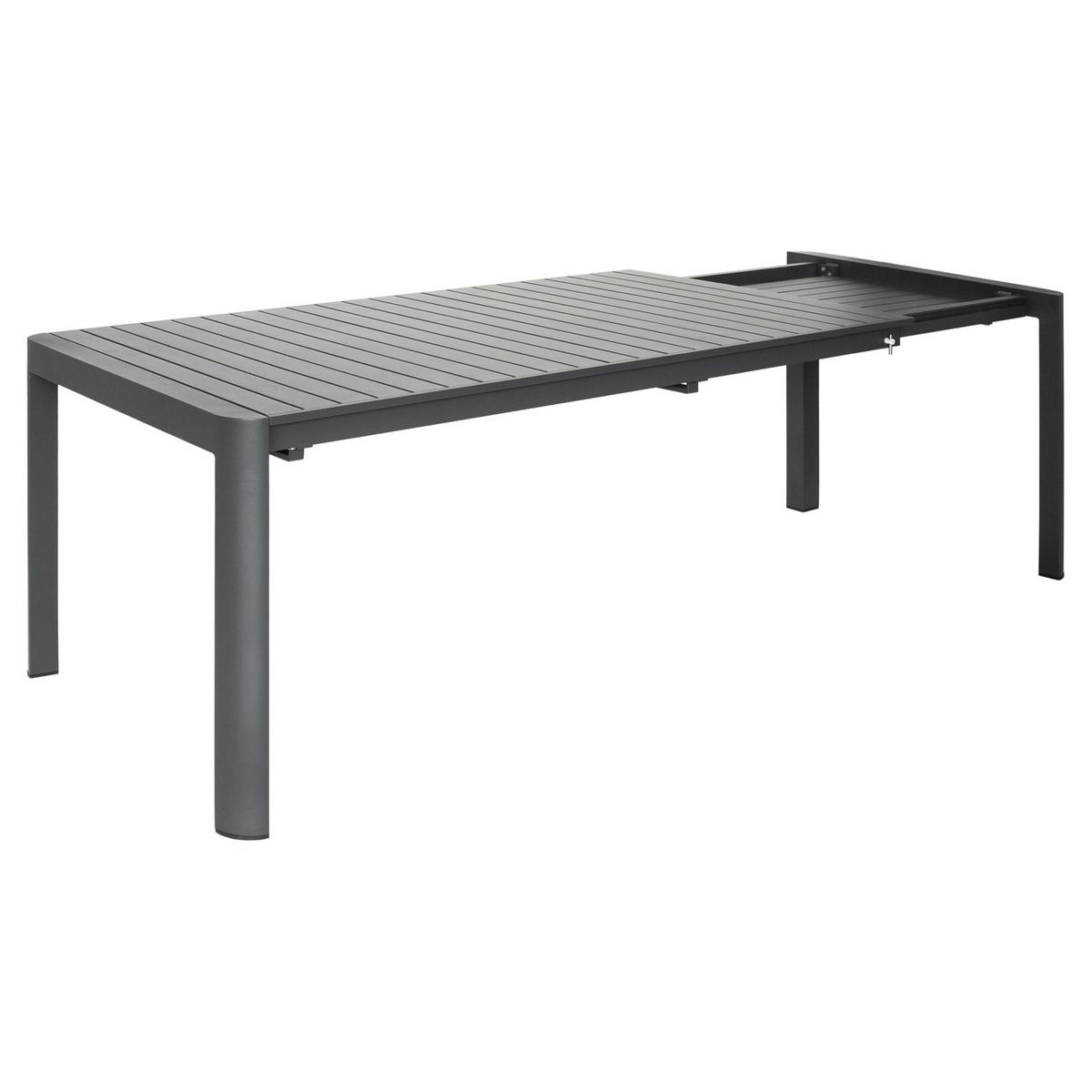 JARDILINE Table de jardin extensible - 8/12 places - Aluminium - Anthracite - PALMA