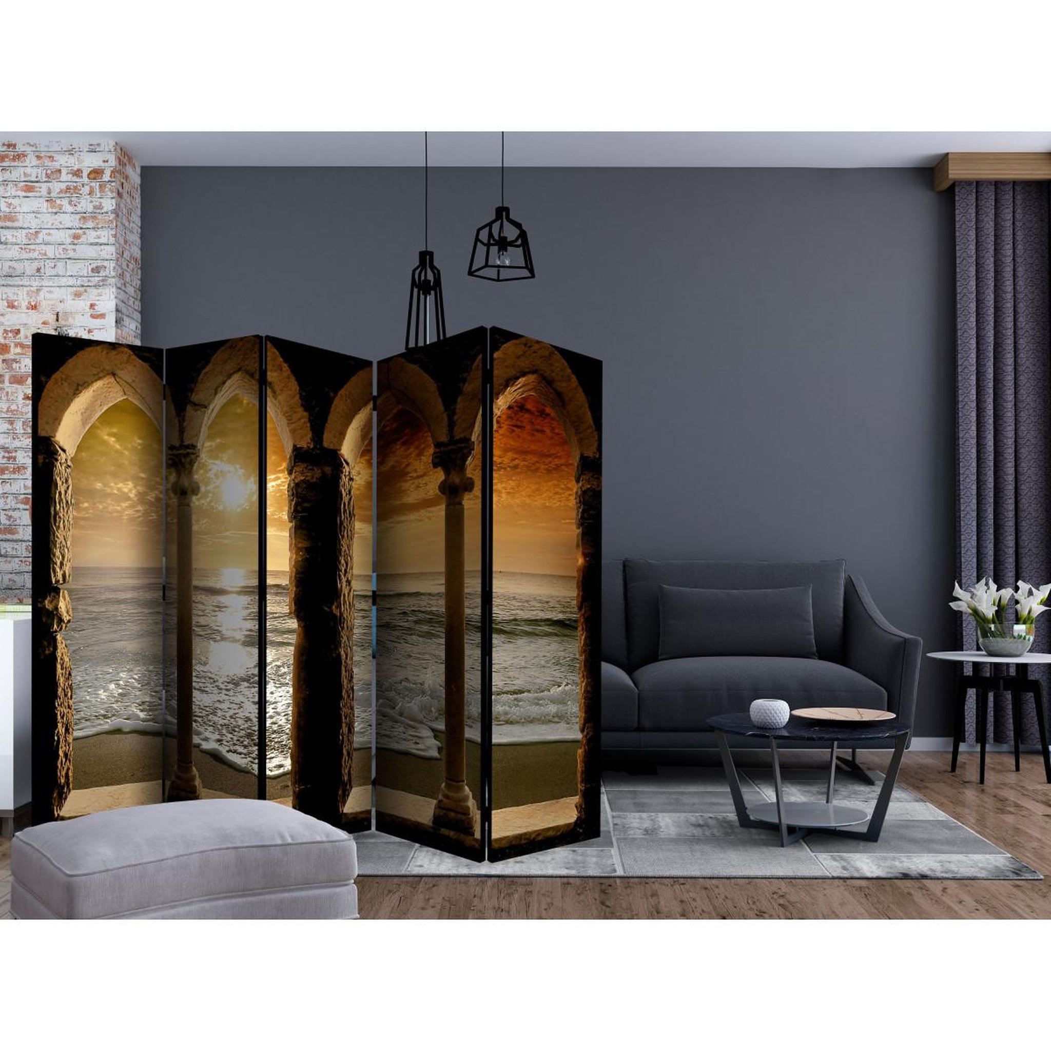Voir la diapositive 2 : Paris Prix Paravent 5 volets  idyll  172x225cm