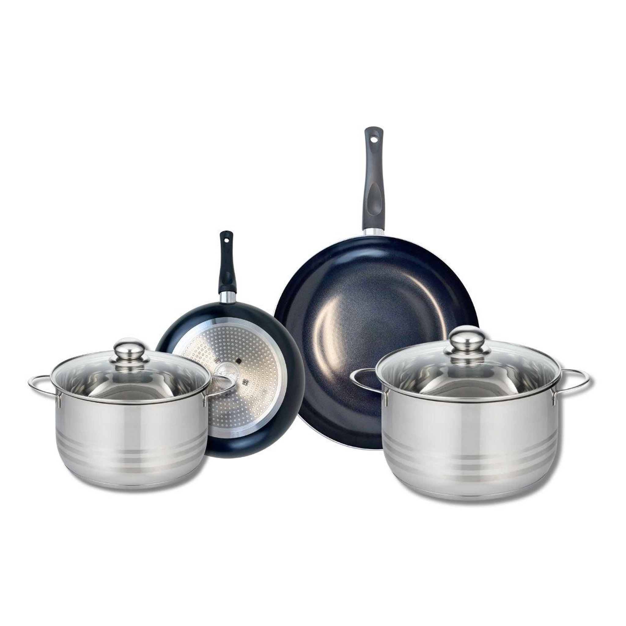 ELO Ensemble de 2 poêles de cuisson 20 et 28 cm et 2 faitouts 20 et 24 cm elo prima brillant