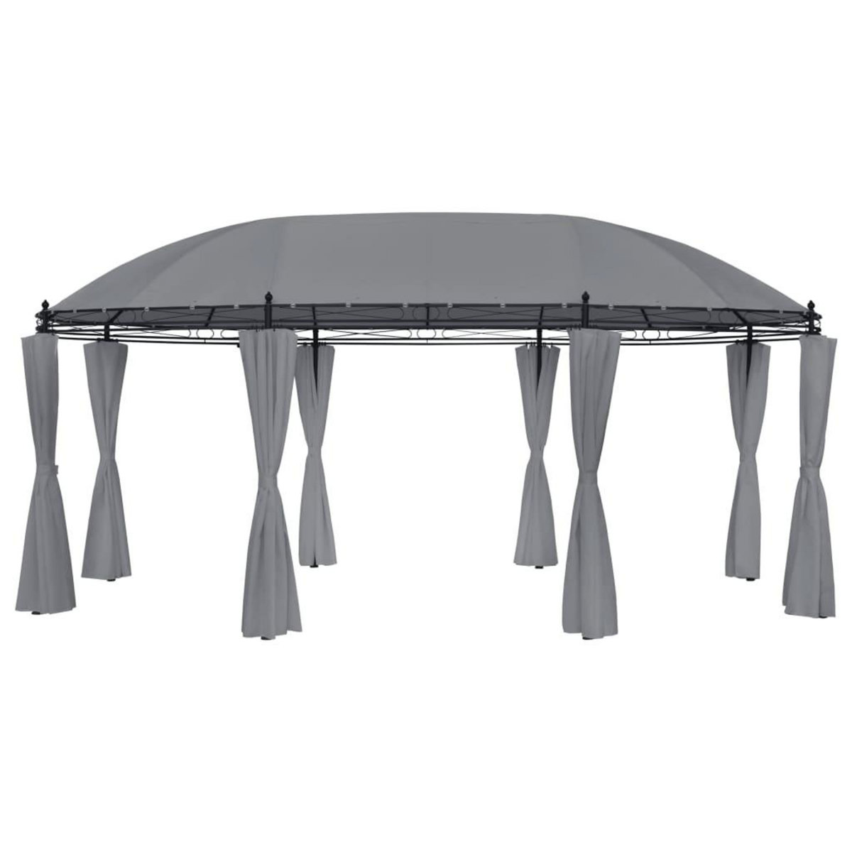 VIDAXL Tonnelle avec rideaux 520x349x255 cm Anthracite