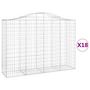 Voir la diapositive 2 : VIDAXL Paniers a gabions arques 18 pcs 200x50x140/160 cm Fer galvanise
