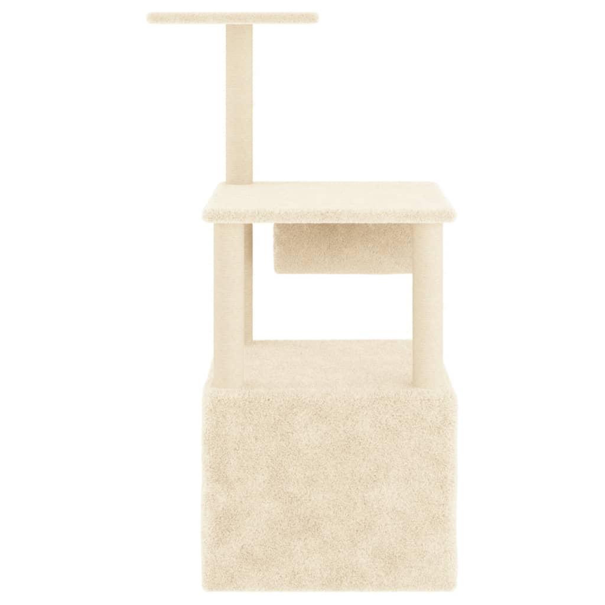 Voir la diapositive 4 : VIDAXL Arbre a chat avec griffoirs en sisal creme 109,5 cm
