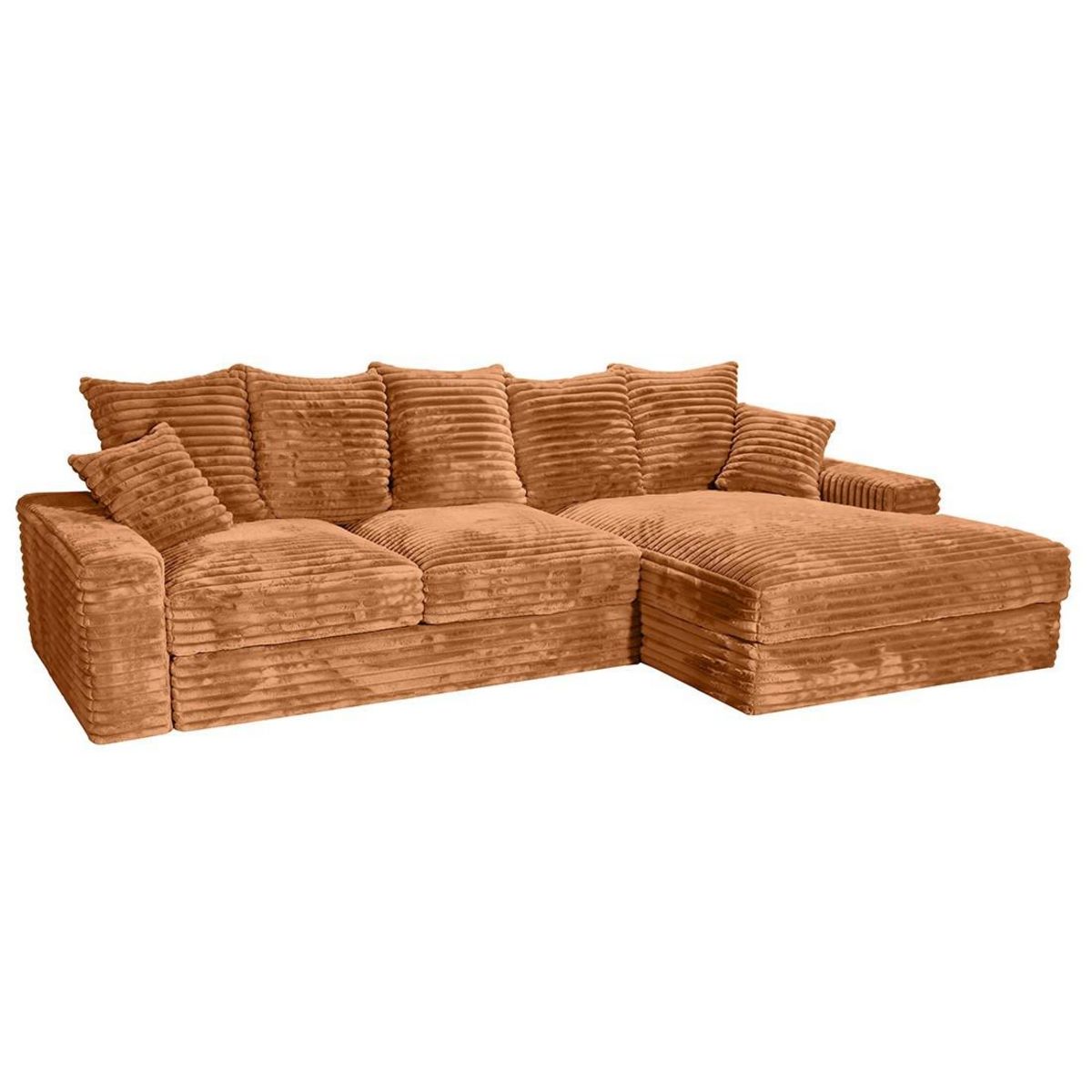 LISA DESIGN Andy - canapé d'angle droit 5 places en fausse fourrure côtelée