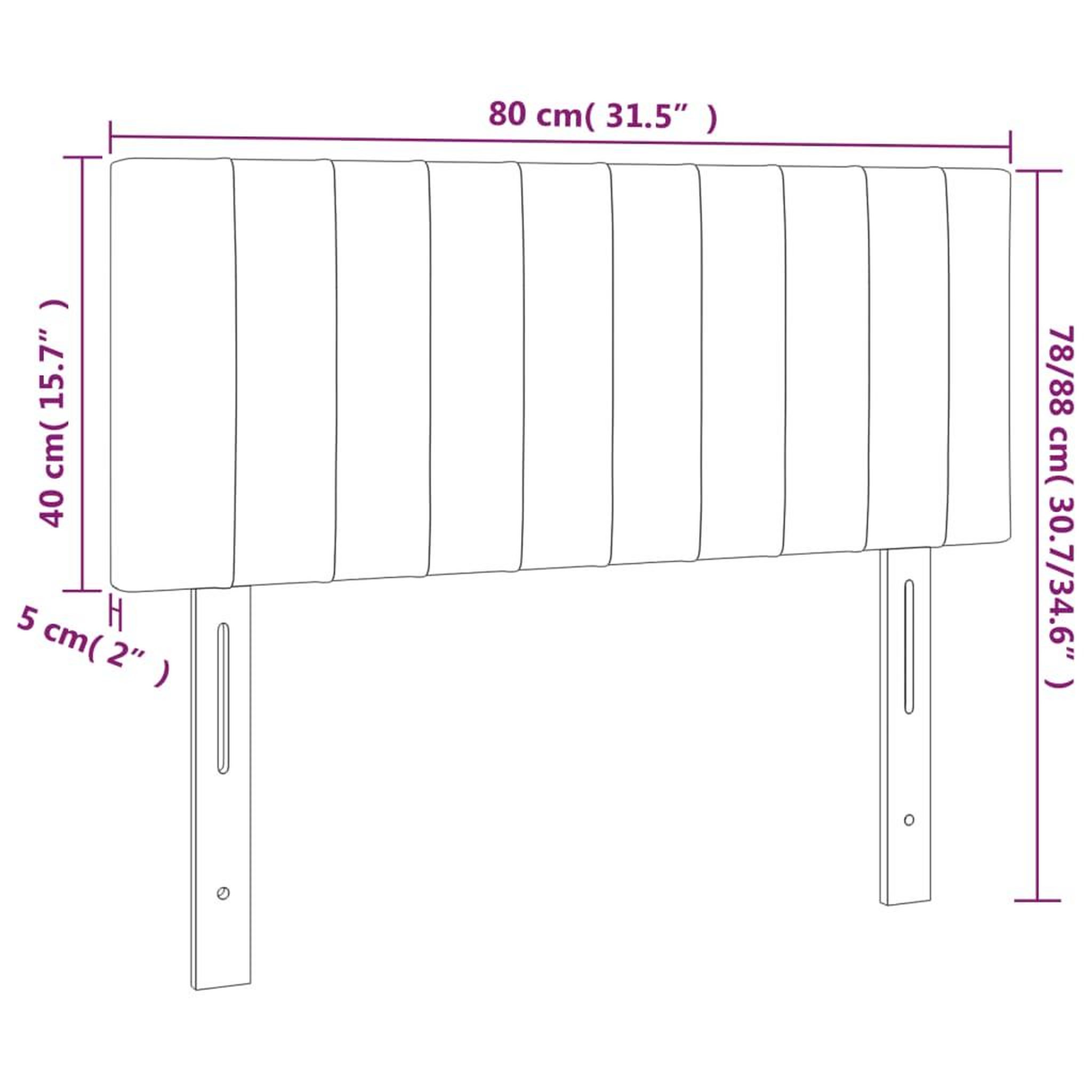 Voir la diapositive 6 : VIDAXL Tete de lit a LED Gris fonce 80x5x78/88 cm Velours