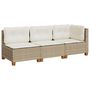 Voir la diapositive 2 : VIDAXL Canape de jardin avec coussins 3 places beige resine tressee