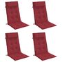 Voir la diapositive 3 : VIDAXL Coussins de chaise a dossier haut lot de 4 rouge bordeaux
