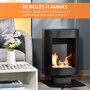 Voir la diapositive 5 : HOMCOM Cheminée bioéthanol sur pied design contemporain - brûleur 1,5 L - contrôle de flamme et manche inclus - acier noir