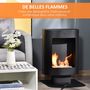 Voir la diapositive 5 : HOMCOM Cheminée bioéthanol sur pied design contemporain - brûleur 1,5 L - contrôle de flamme et manche inclus - acier noir