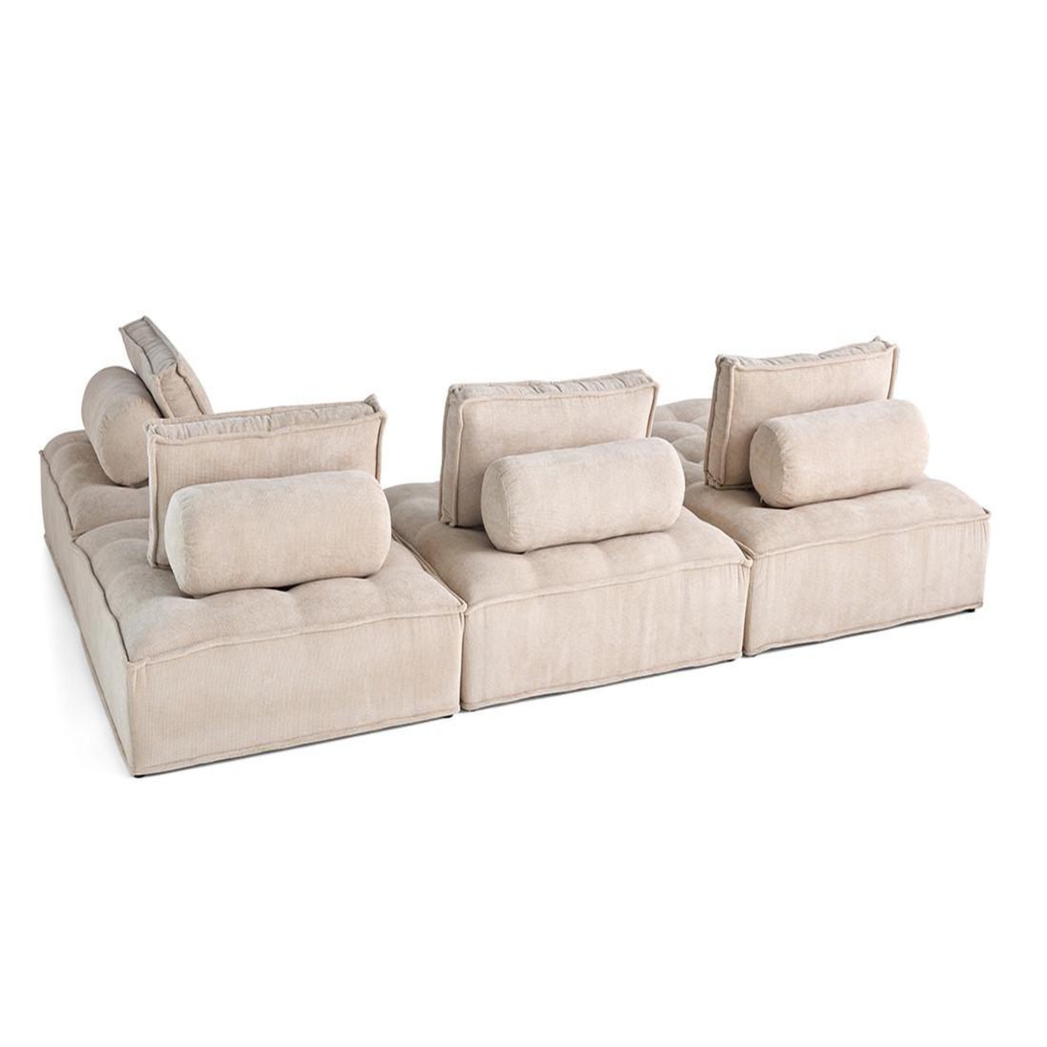Voir la diapositive 5 : BEST MOBILIER Marisol - canapé panoramique modulable 7 places - velours texturé