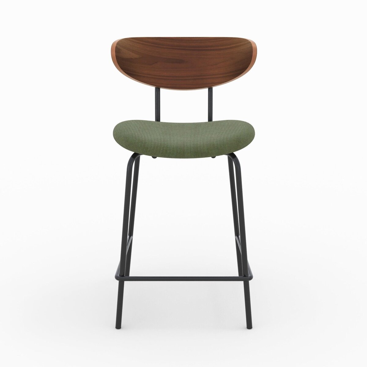 Rendez vous déco Lot de 2 chaises pour îlot central en velours côtelé kaki 64.5 cm - Jade