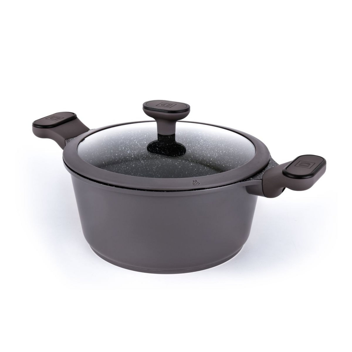 Fortus Faitout 24cm gris en fonte d'aluminium avec couvercle