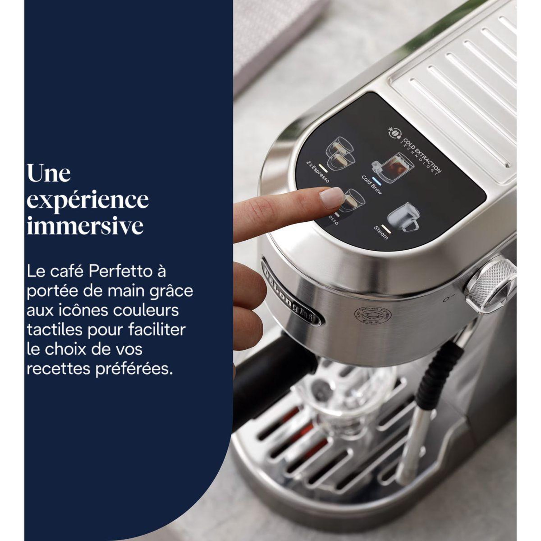 Voir la diapositive 3 : DELONGHI Machine à expresso ec890.m dedica duo métal